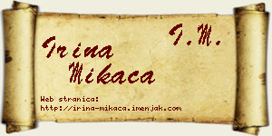 Irina Mikača vizit kartica